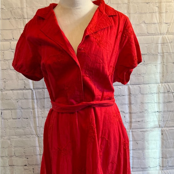 Lane Bryant Dresses & Skirts - Plus size Lane Bryant red linen dress NWT